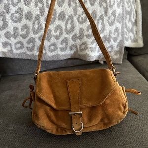 Prada- vintage camel suede handbag